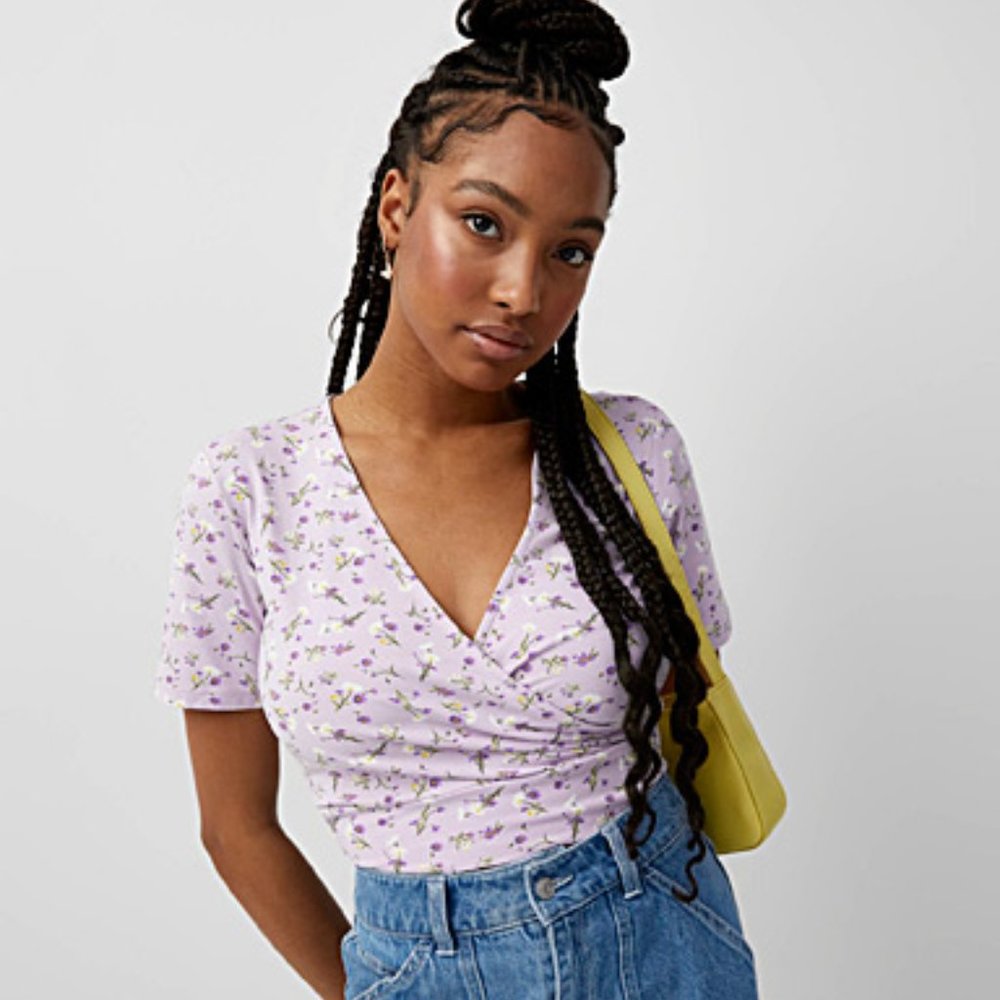 Bouclé crossover tee
